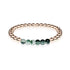 Reconnaissant | Or rose 18 carats | Agate feuille verte | Bracelet d'expression de pierres précieuses